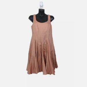 Rebecca Taylor Size 4 Godet Tank Dress Sleeveless Mini Fit Flare Summer Rose